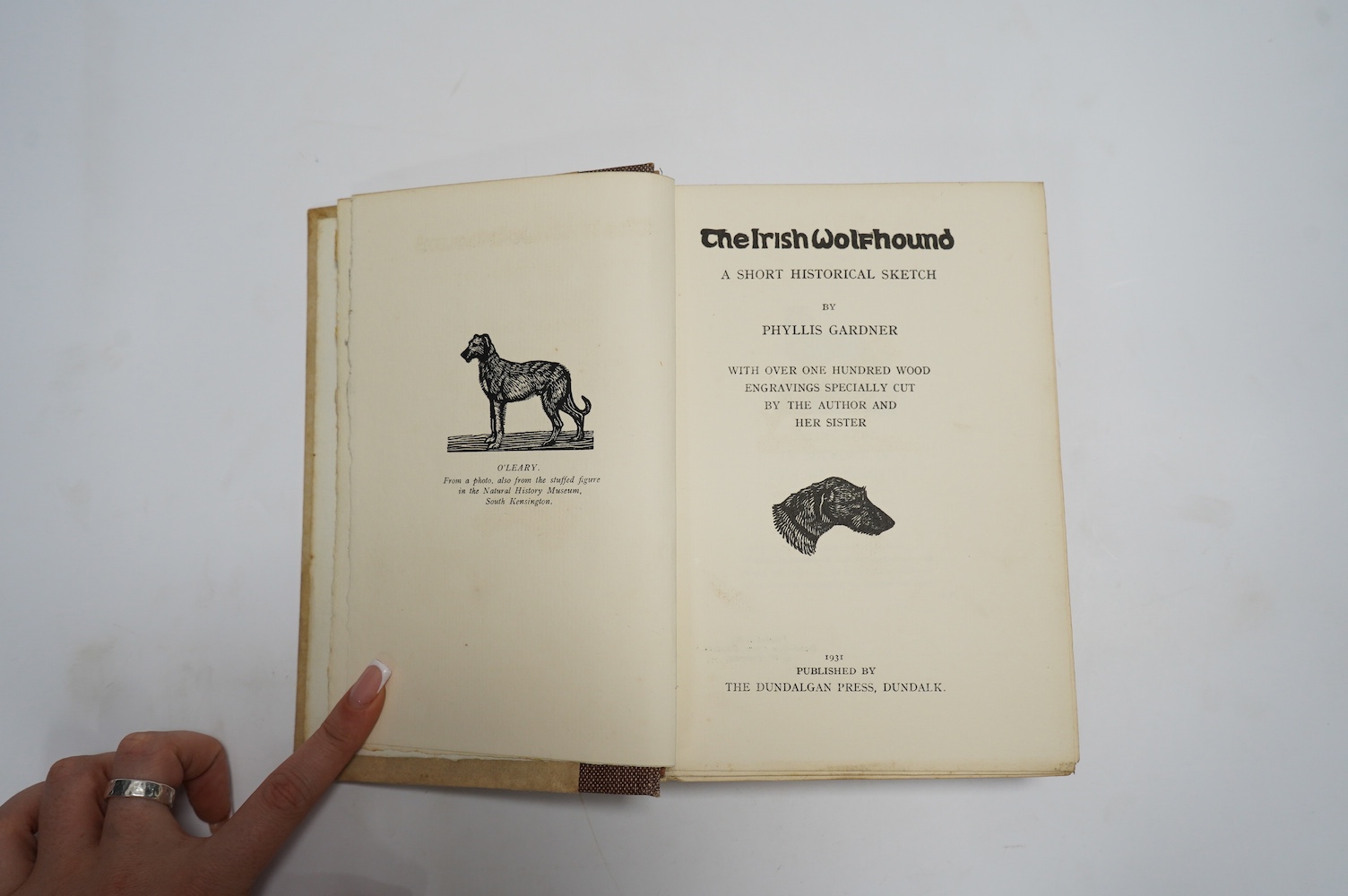 Gardner, Phyllis - The Irish Wolfhound: a short historical sketch ... Limited Edition (of 50 copies on hand-made paper, signed by the author). num. wood engraved plates and text illus. ('by the author and her sister'); o